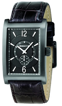 DKNY NY1352 Gents Black Face and Leather Strap Quartz Watch