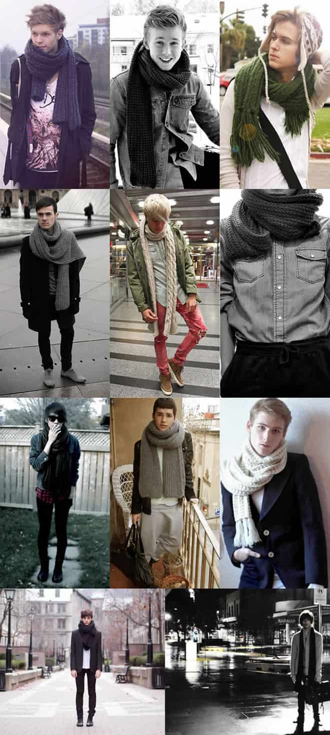 Men's Chunky Scarf Outfits and Look Book
