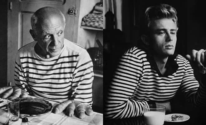 Picasso and James Dean in Breton Stripes - Early 50s