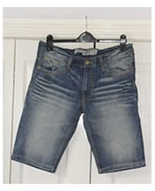 MENS ZARA CREASED USED LOOK DENIM SHORTS
