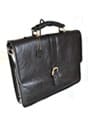 Rowallan Top Quality Black Leather Briefcase