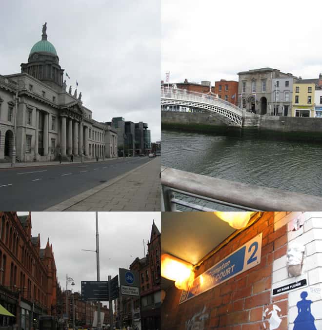 River Liffey in Dublin and Ha'penny Bridge