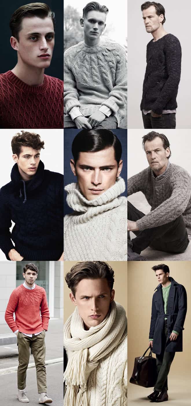 Men's Cable Knit Jumpers Look Book