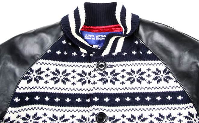 Junya Watanabe MAN Varsity Jacket black close up