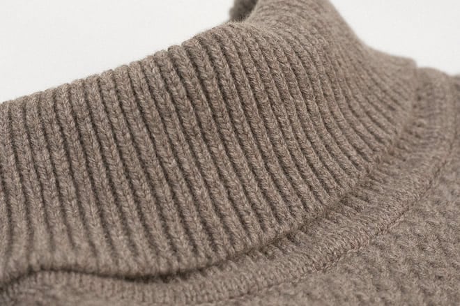 S.E.H Kelly Lambswool Rollneck Jumper close up