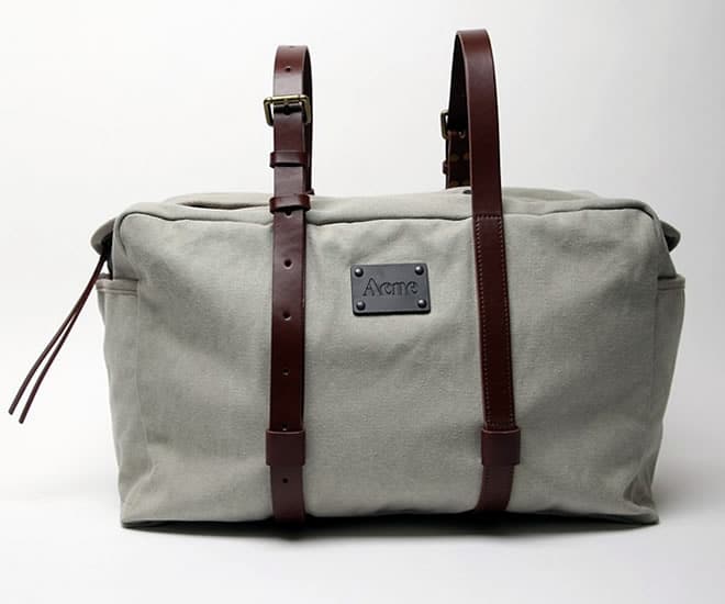 Acne Jeans Everest Bag Canvas / Tan Cowhide Front