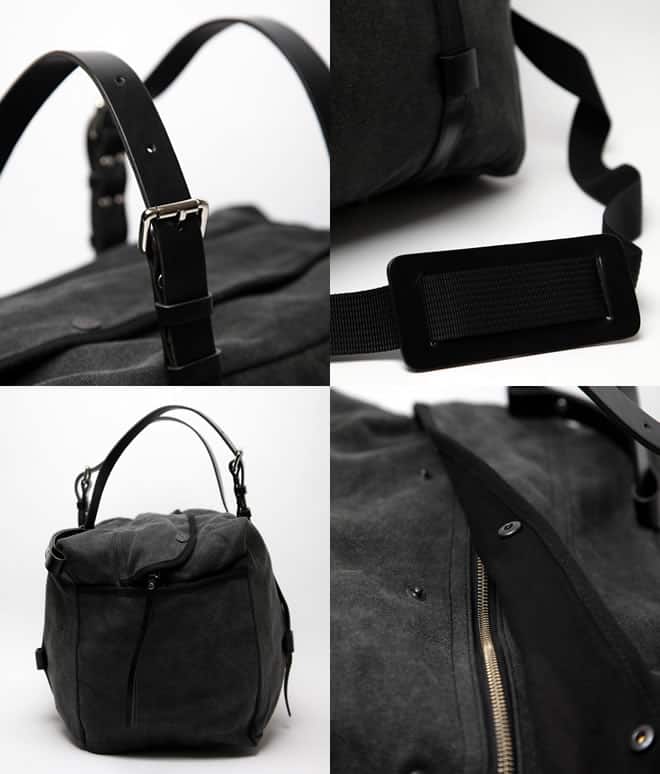 Acne Jeans Everest Bag Canvas / Black Cowhide Details