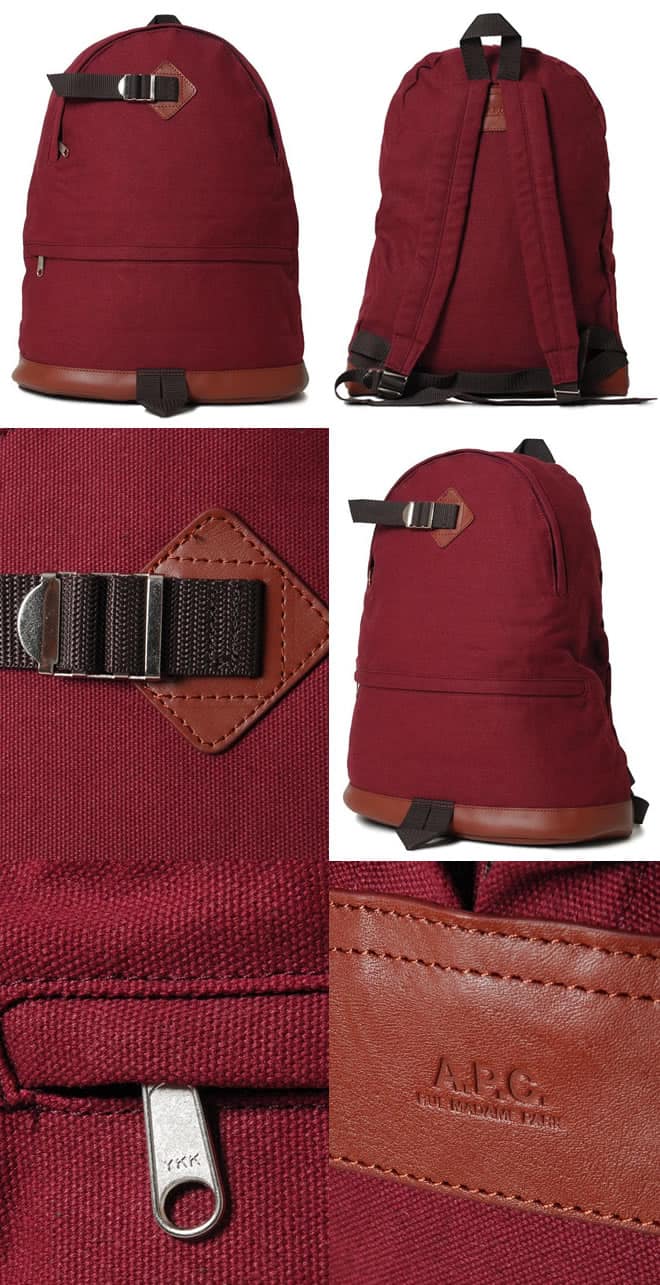A.P.C Backpack Bordeaux