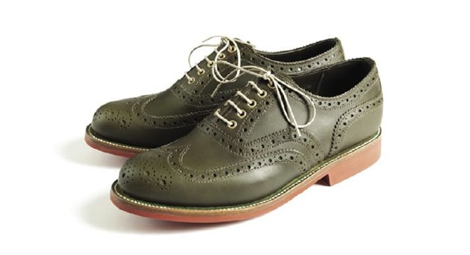 Barbour x Grenson Collaboration Collection Egton Dark Green Oxford Brogue