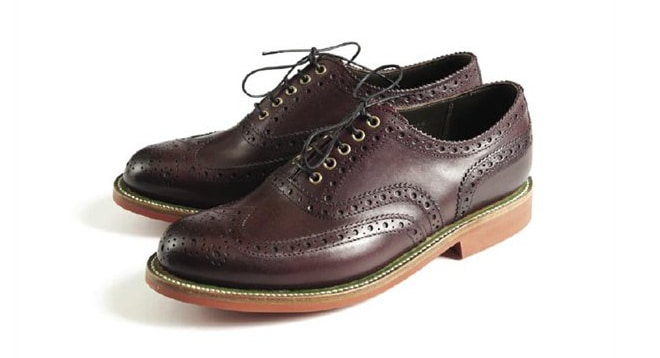 Barbour x Grenson Collaboration Collection Egton Burgundy Oxford Brogue