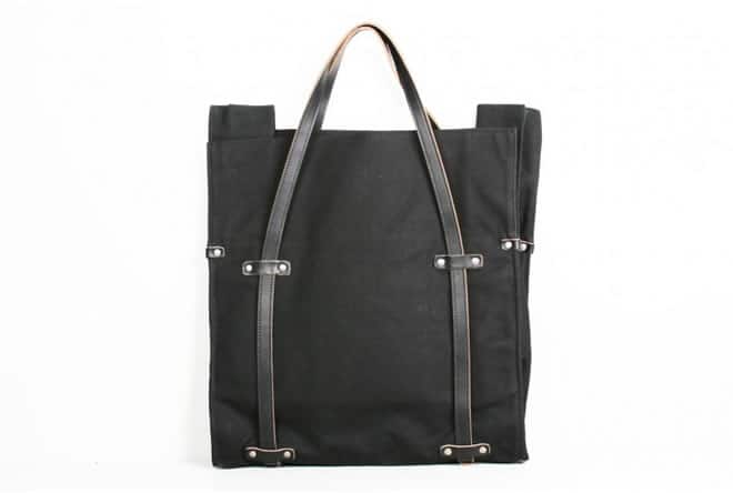 Billy Kirk Black Waxed Hobo Tote front