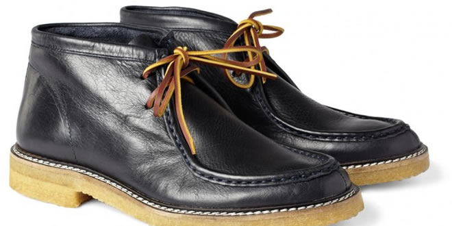 B Store Fargo Crepe-Sole Leather Boots