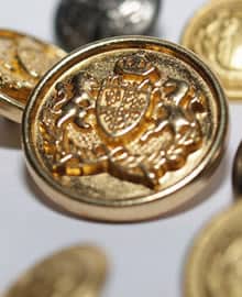 Set of 10 Die Cast Metal Embossed Emblem Blazer Buttons