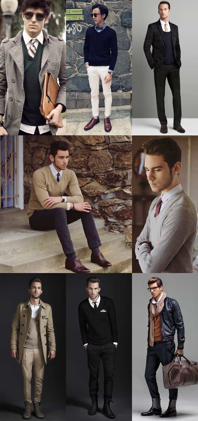 Men's Sweaters Look Book - Pair With Shirts, Ties and Bow Ties