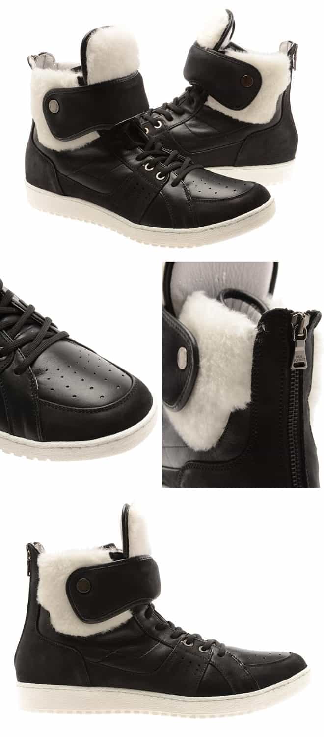 Neil Barrett Shearling Lined Leather Hi-Tops