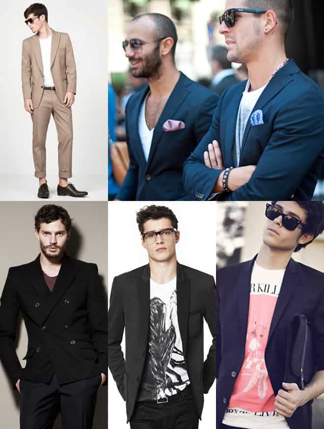 T-shirts with Suits. An Easy Way To Dress Down Formal Wear