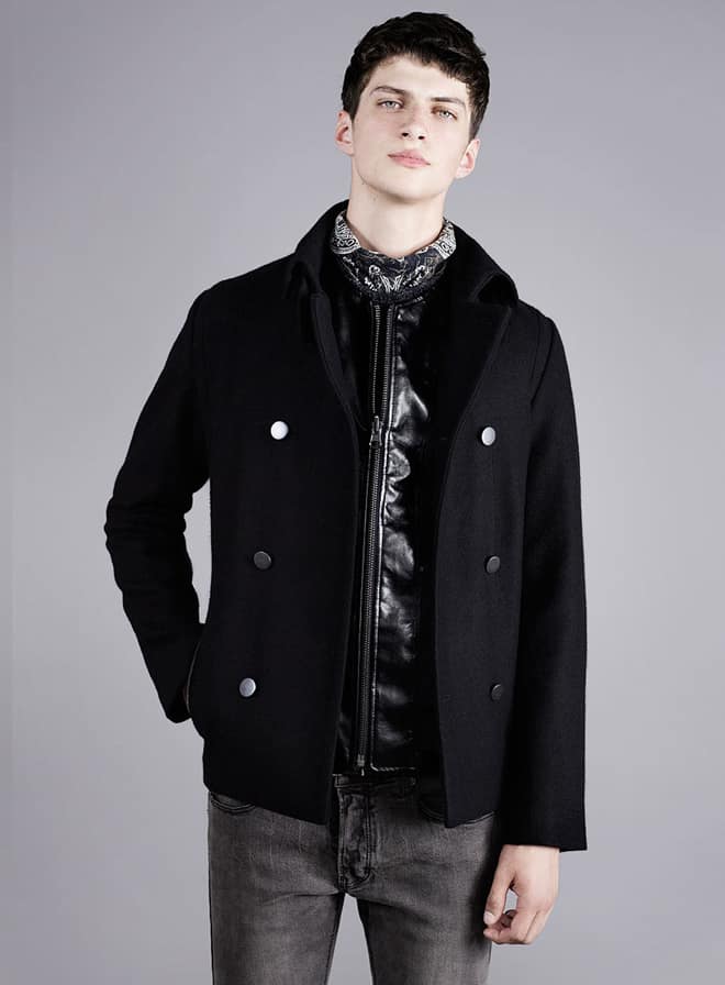 Topman Peacoat Project Tim Hamilton Black Peacoat
