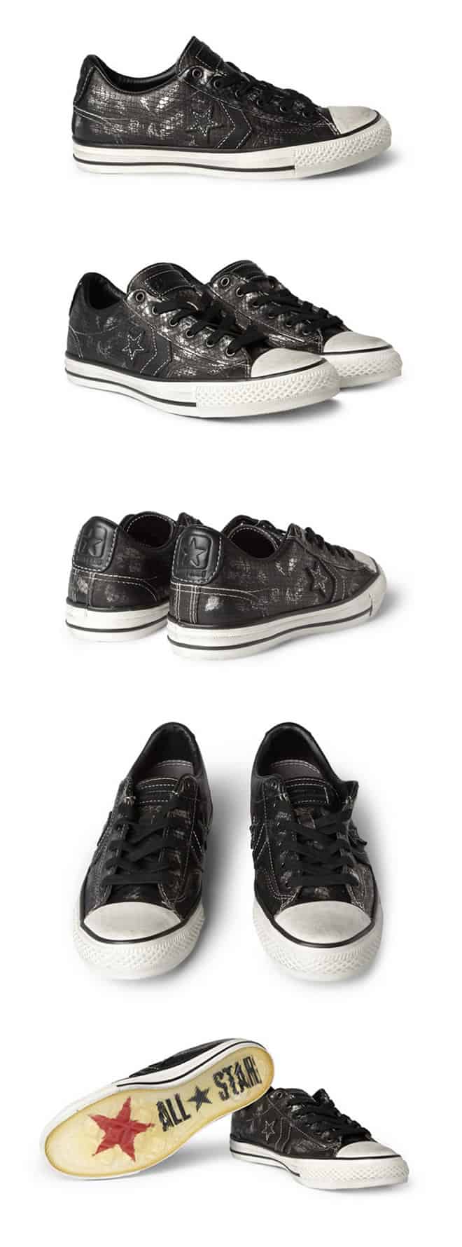 Converse John Varvatos Metallic Snakeskin-Effect Sneakers