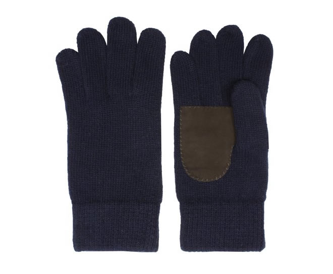 Oliver Spencer A/W11 Glove Collection Biking Glove Navy Wool with Chocolate Suede