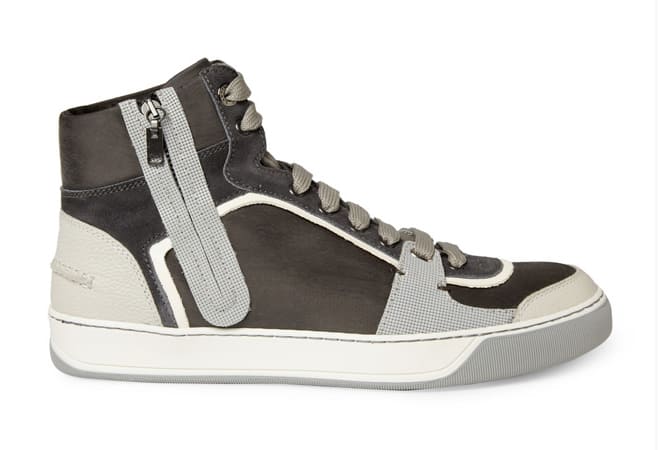 Lanvin Leather and Suede Panelled Sneakers