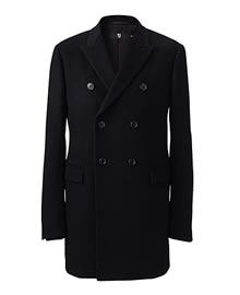 MEN (+J)Cashmere Blended Wool Double Breasted Coat