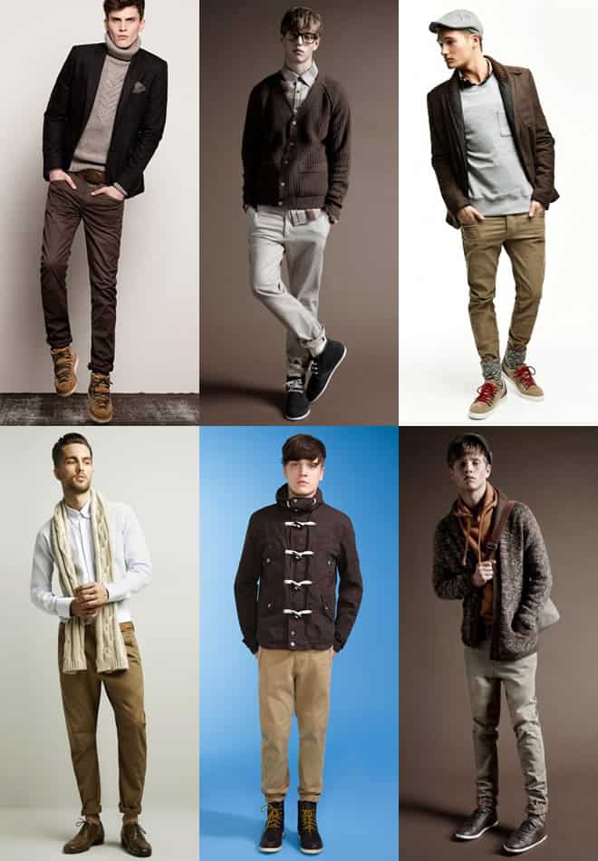 Mens Beige and Brown Colour Combination Look Book