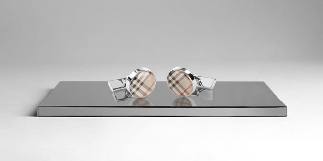 Burberry Enamel Check Cufflinks