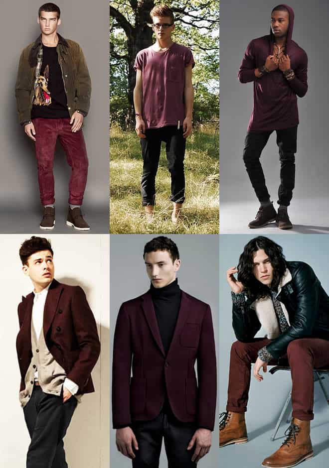 Men's Red & Burgundy Look Book