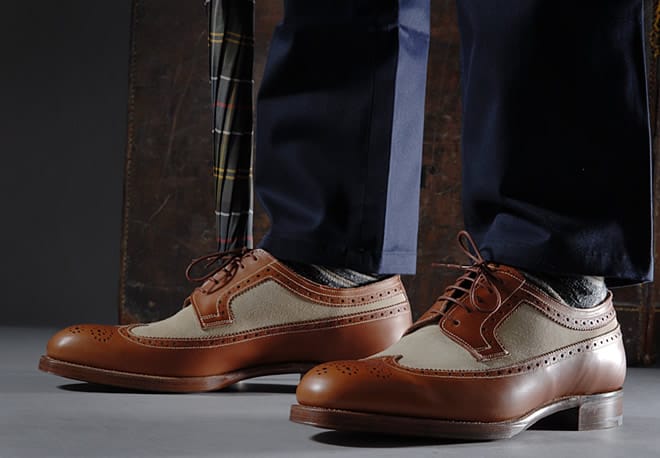 Grenson x Heritage Research Burrows Long Wing Brogue Tan Leather