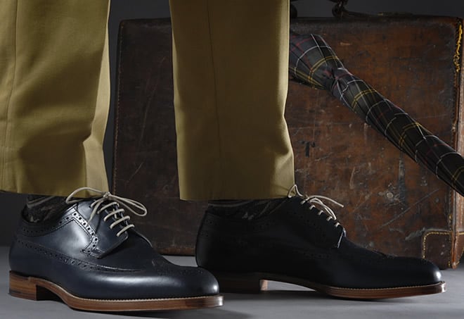 Grenson x Heritage Research Burrows Long Wing Brogue Navy Cordovan