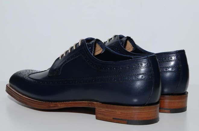 Grenson x Heritage Research Burrows Long Wing Brogue Navy Cordovan