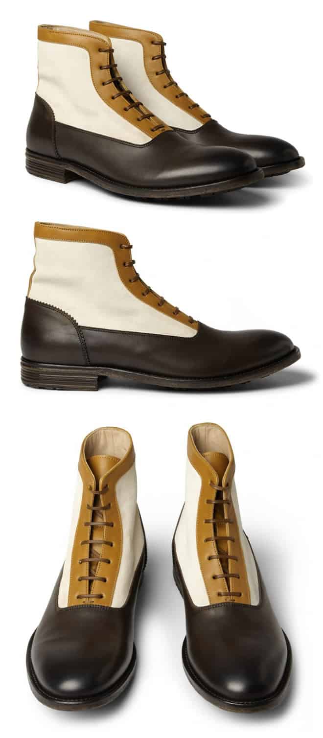 Alexander McQueen Panelled Leather and Suede Boots