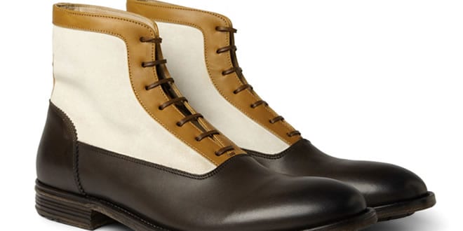 Alexander McQueen Panelled Leather and Suede Boots
