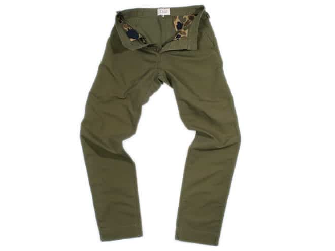 YMC Pleat Front Chino in olive