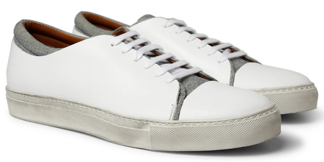 Acne Carlo Leather & Denim Sneakers