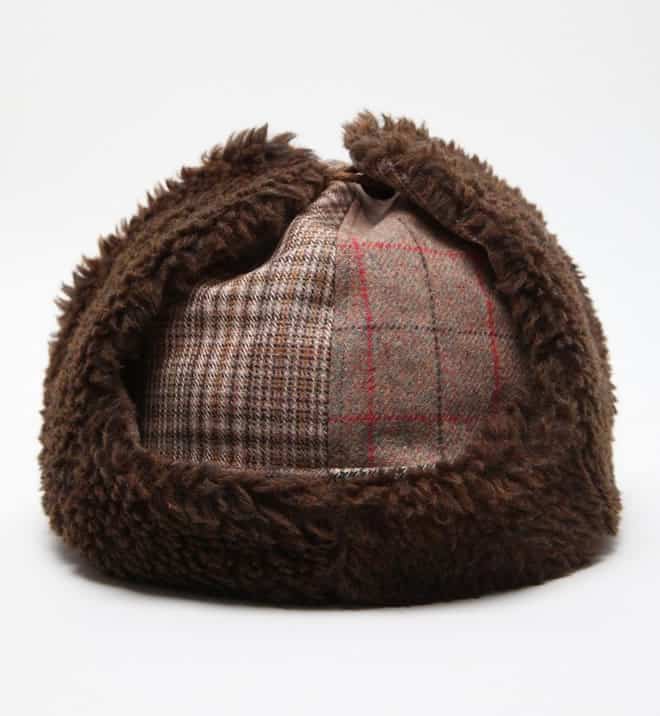 White Mountaineering Patchwork Chapka Cap brown