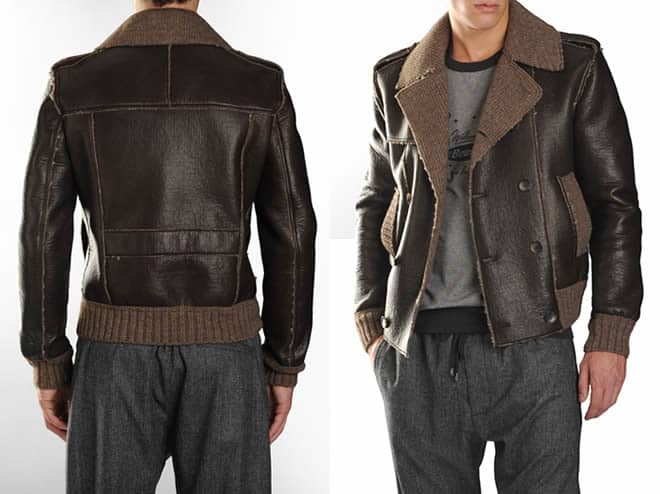 D&G Double Breasted Leather Jacket