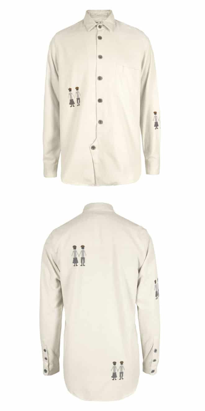 FOLK Zevon Ecru & Grey Overshirt