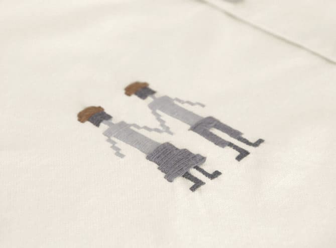 FOLK Zevon Ecru & Grey Overshirt