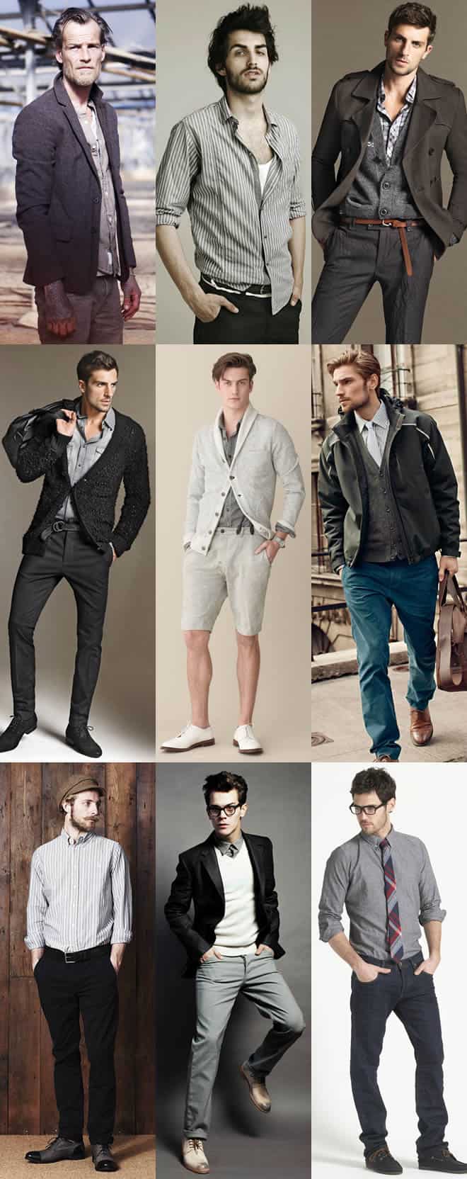 Men's Casual Grey Shirts Lookbook