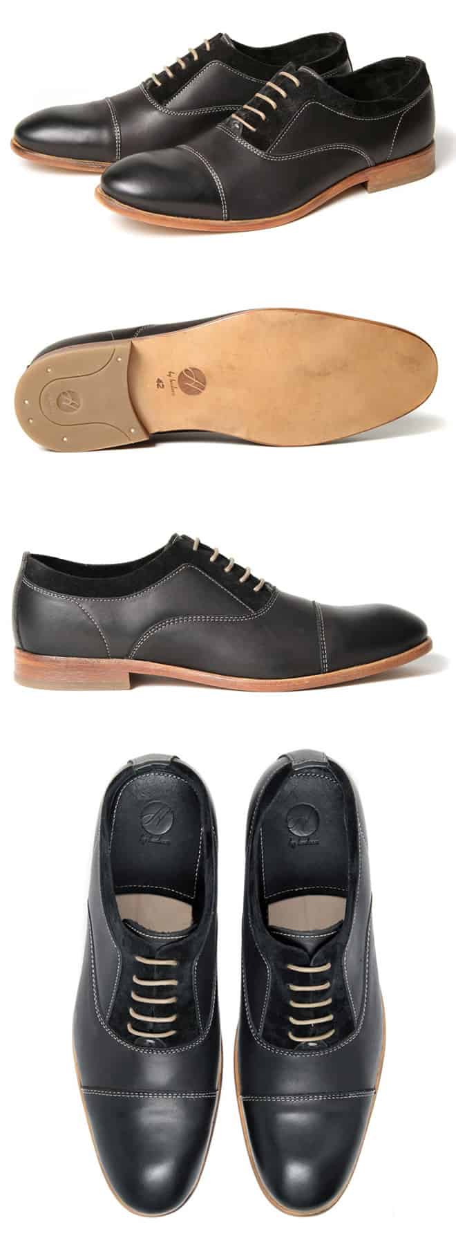 H By Hudson Habana Suede And Leather Shoes Black
