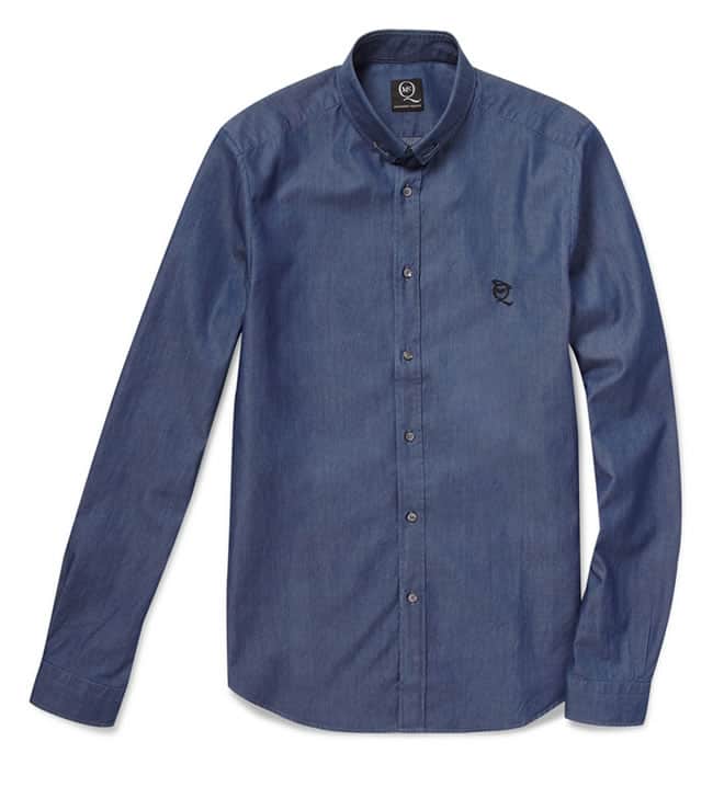 McQ Alexander McQueen Slim-Fit Safety-Pin Collar Denim Shirt