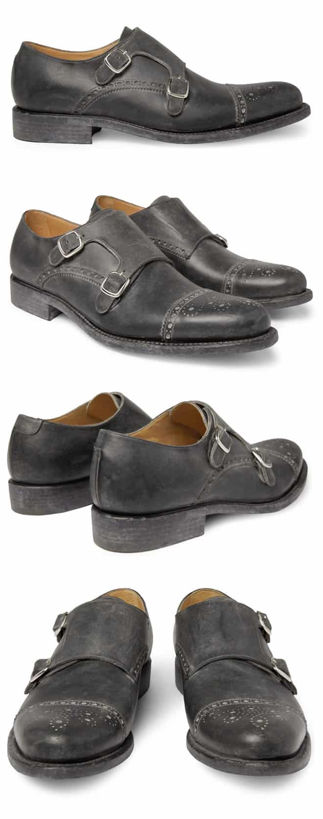 O'Keeffe Washed Double Monk-Strap Brogues