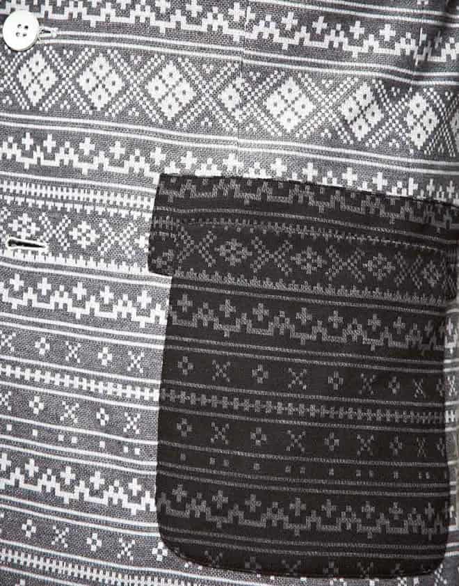 Shades of Grey Contrast Navajo Blazer