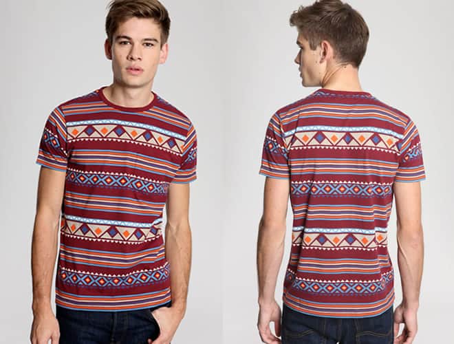 Worland Burgundy Aztec Tee