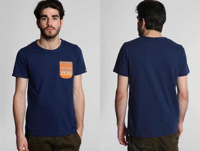 Worland Navy Aztec Pocket Tee