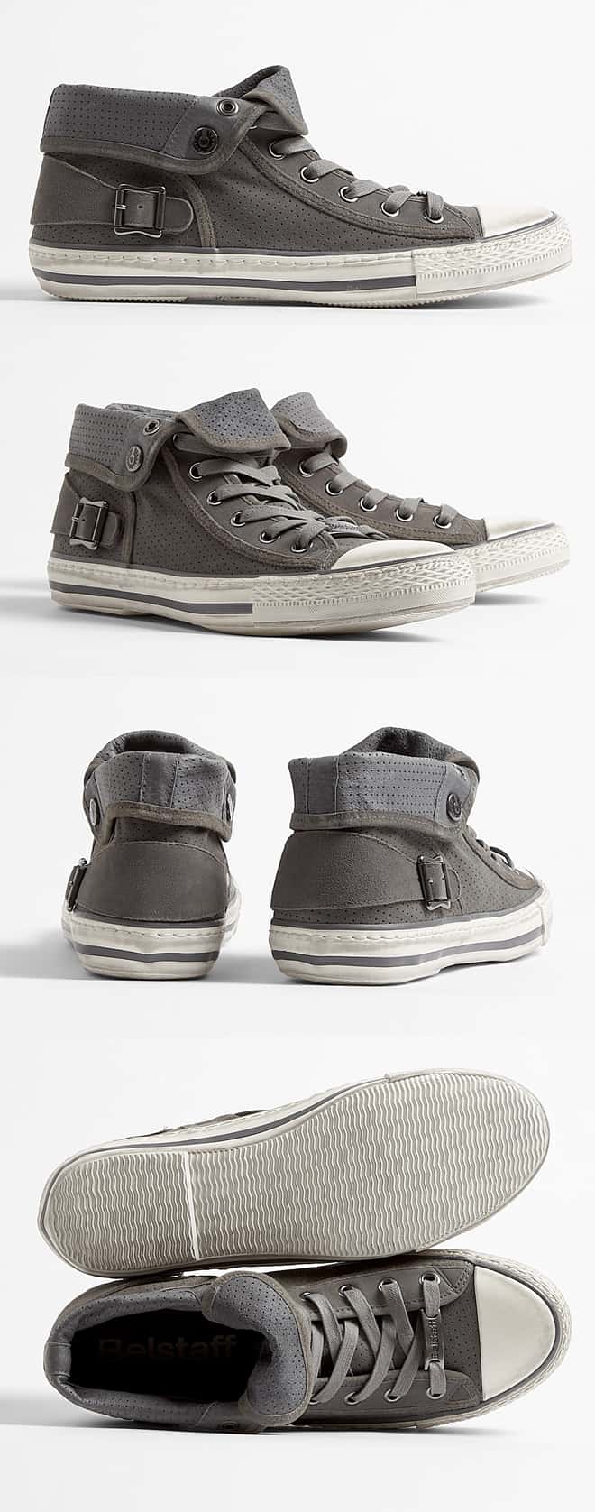 Belstaff Grey Suede Jair High Top Plimsolls