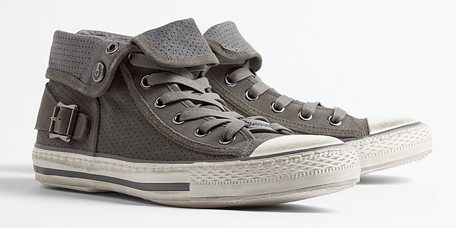 Belstaff Grey Suede Jair High Top Plimsolls