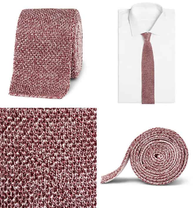 Burberry London Flecked Knitted Silk Tie Pink
