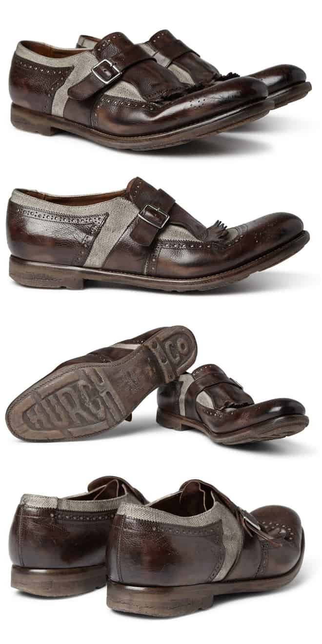 Church's Shanghai Fringed Leather and Linen Loafers